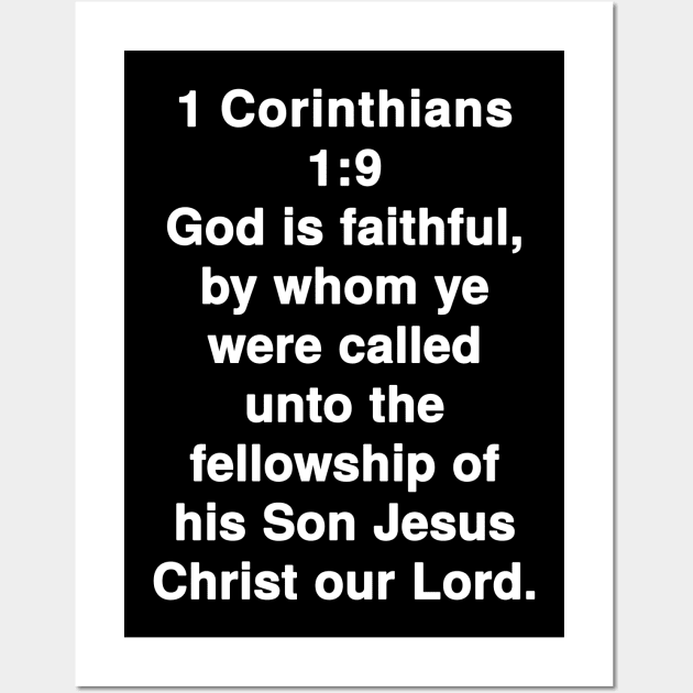 1 Corinthians 1:9  King James Version (KJV) Bible Verse Typography Wall Art by Holy Bible Verses